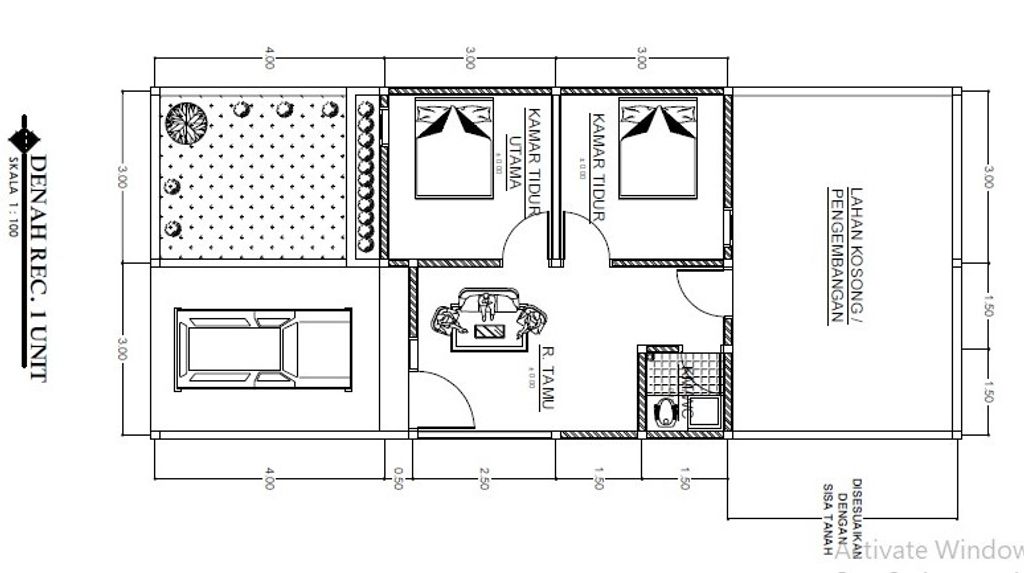 foto denah rumah tipe 36/80 perumahan GRIYA PALANO TALAO