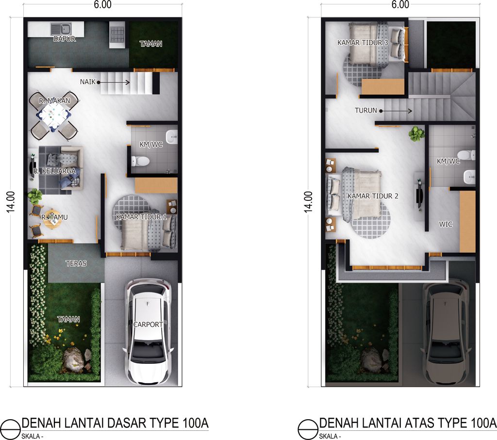 foto denah rumah tipe 100 A STD perumahan GARMELIA REGENCY