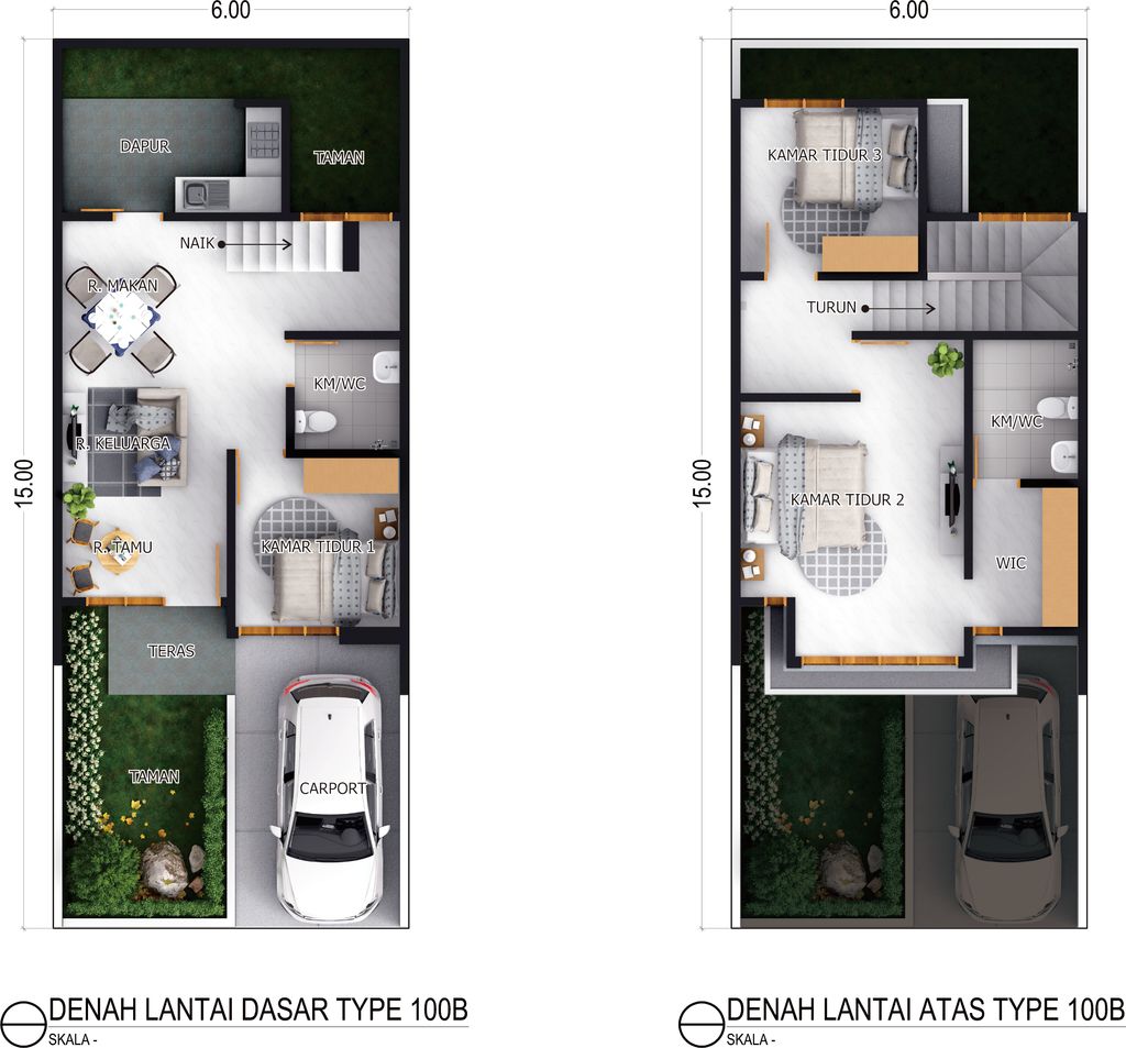 foto denah rumah tipe 100 B STD perumahan GARMELIA REGENCY