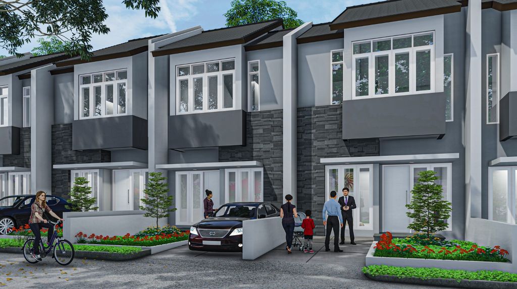 foto tampak rumah tipe 100 C STD perumahan GARMELIA REGENCY
