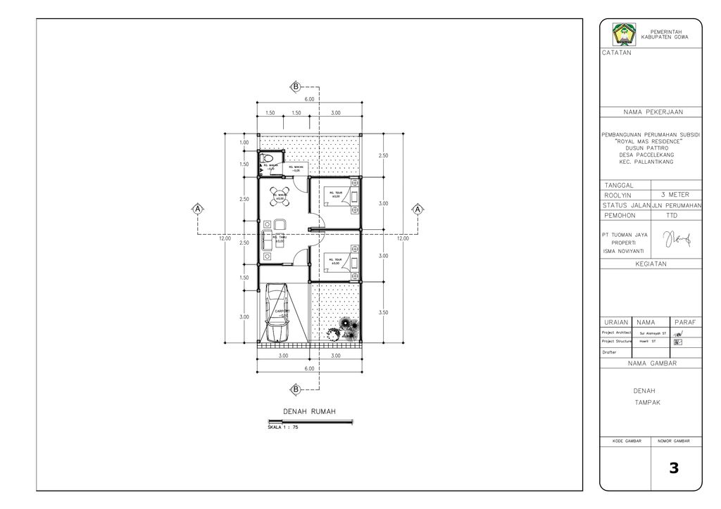 foto denah rumah tipe 36 perumahan ROYAL MAS RESIDENCE TAHAP 2