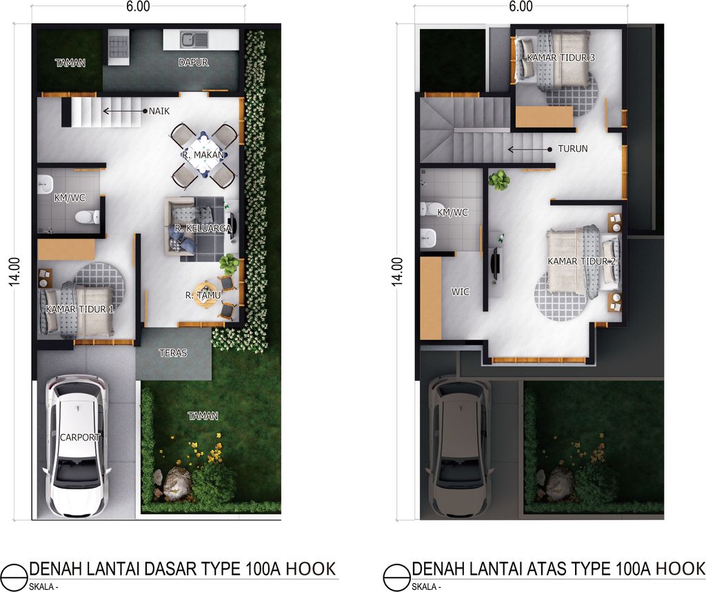 foto denah rumah tipe 100 A HOOK perumahan GARMELIA REGENCY
