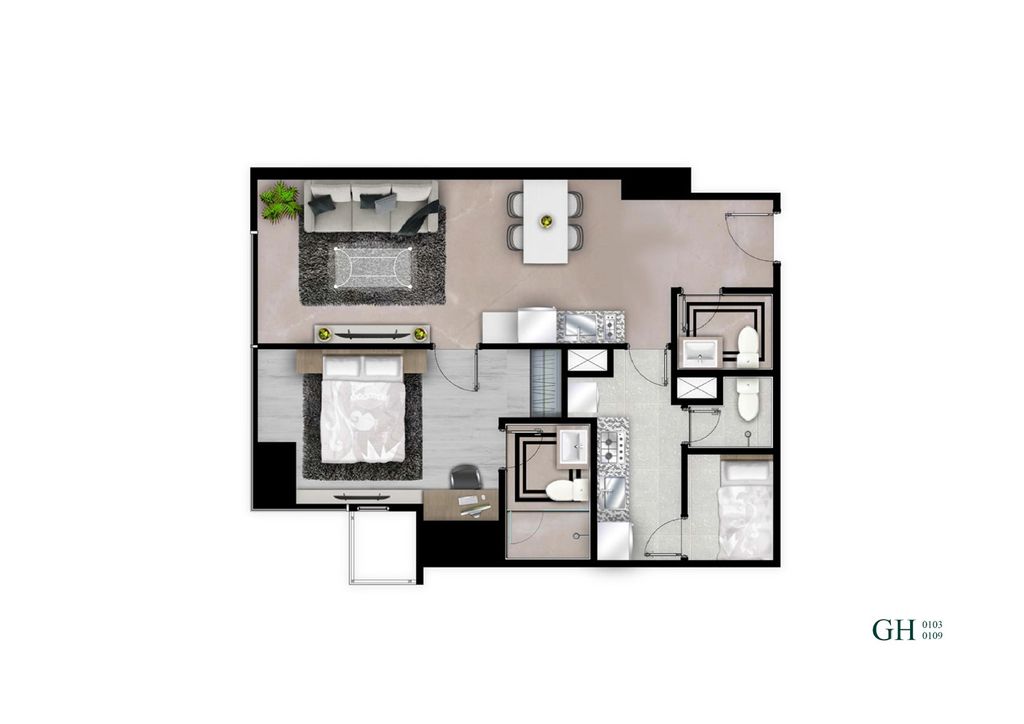 foto denah rumah tipe Garden Home perumahan AKR Gallery West Office Tower & Residences