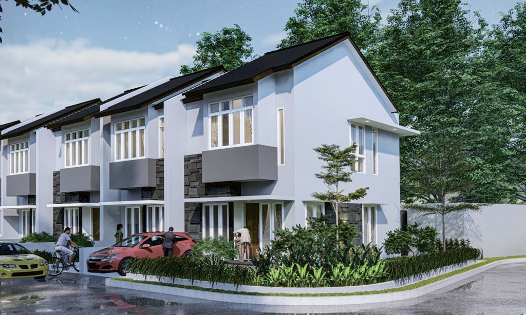 foto tampak rumah tipe 100 C HOOK perumahan GARMELIA REGENCY