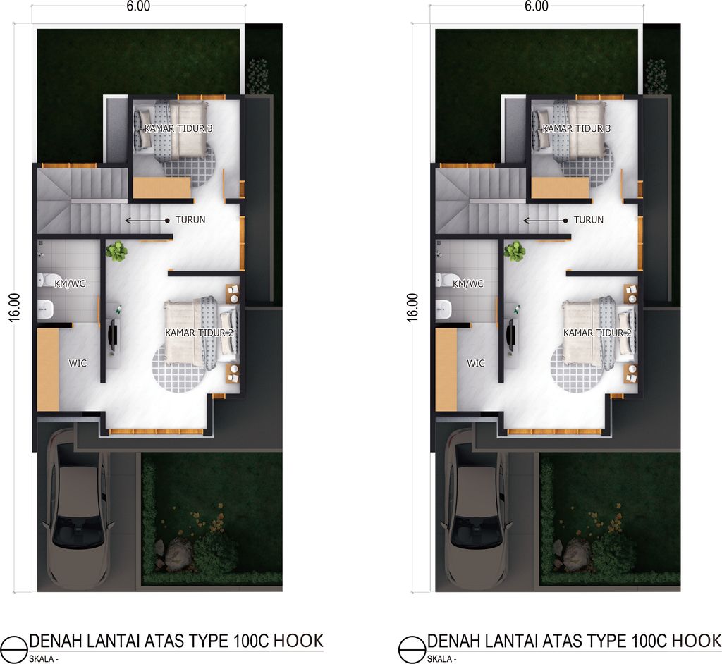 foto denah rumah tipe 100 C HOOK perumahan GARMELIA REGENCY