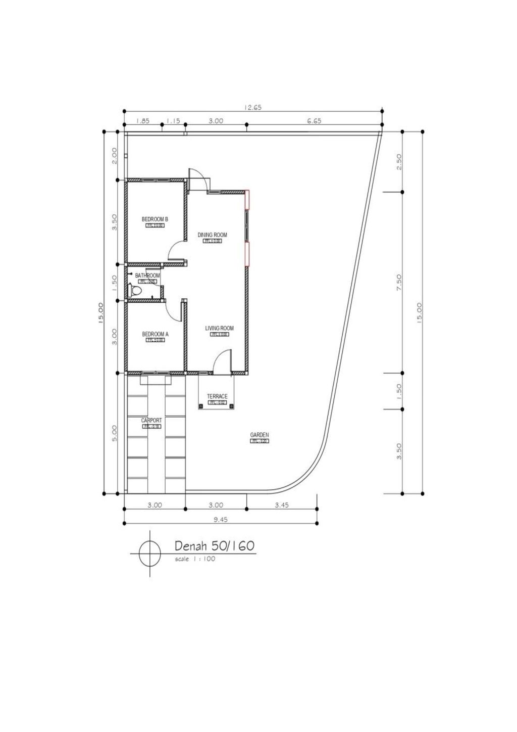 foto denah rumah tipe 50/160 perumahan ALAM JUANDA