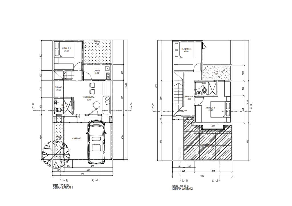 foto denah rumah tipe CLUSTER PALAIS B F4-36 perumahan Opra City