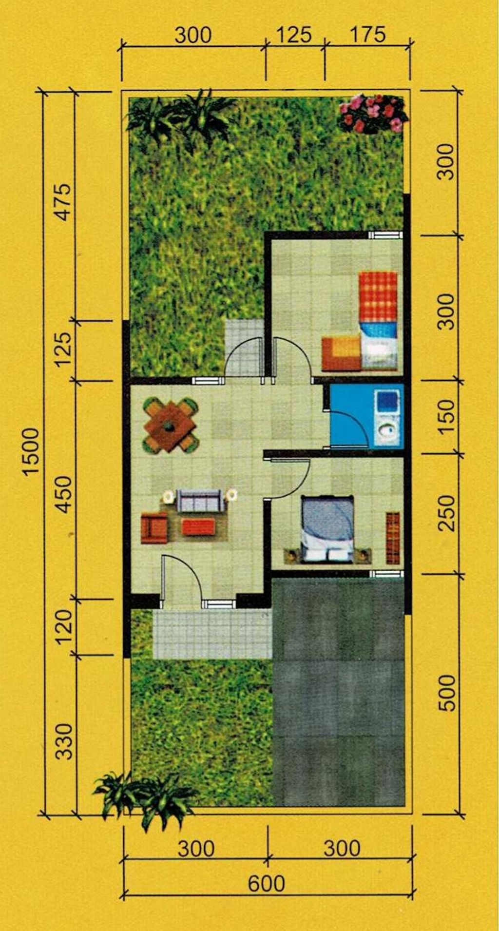 foto denah rumah tipe 38 perumahan PERMATA PINANG GRAHA