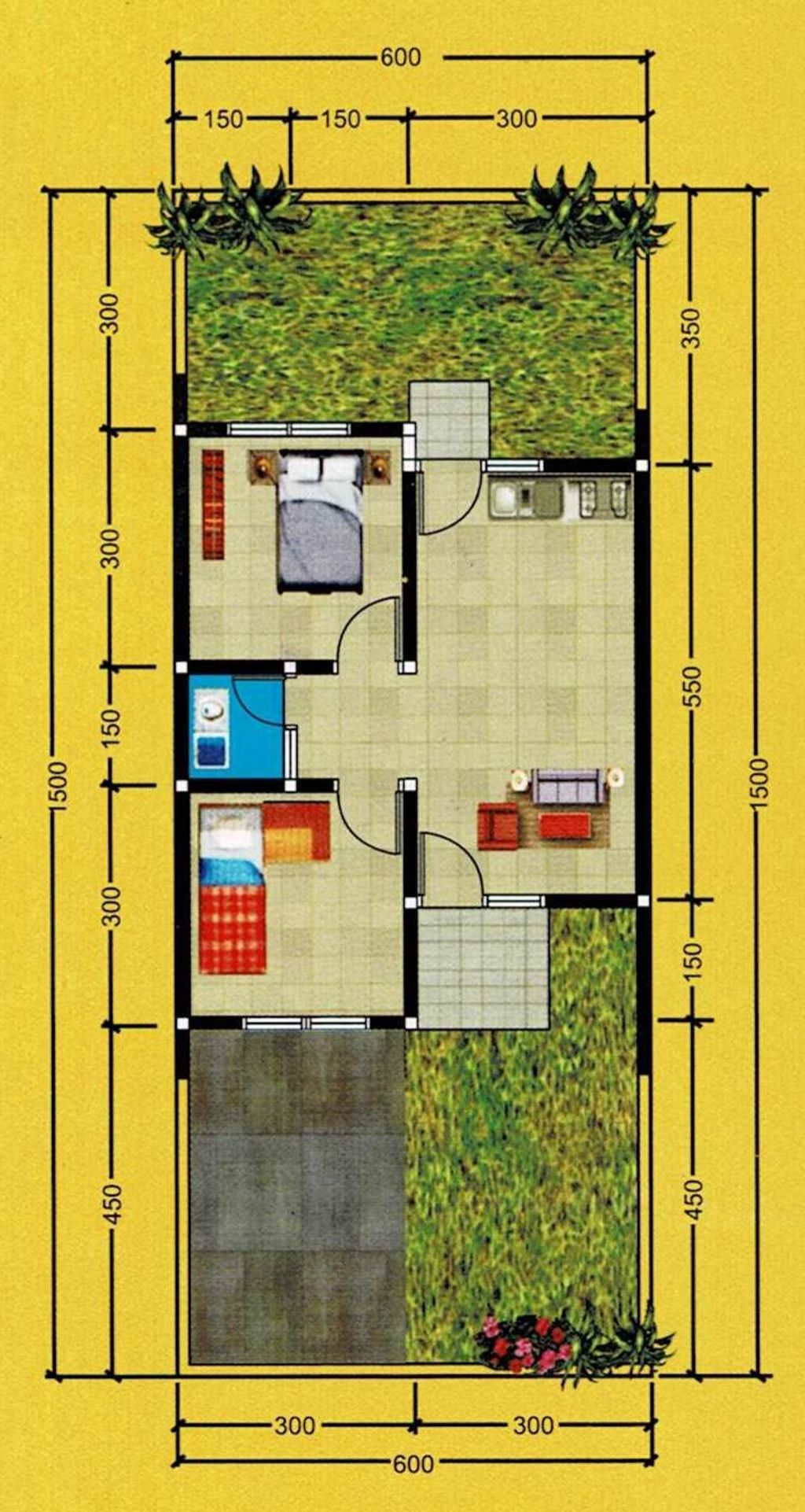 foto denah rumah tipe 48 perumahan PERMATA PINANG GRAHA