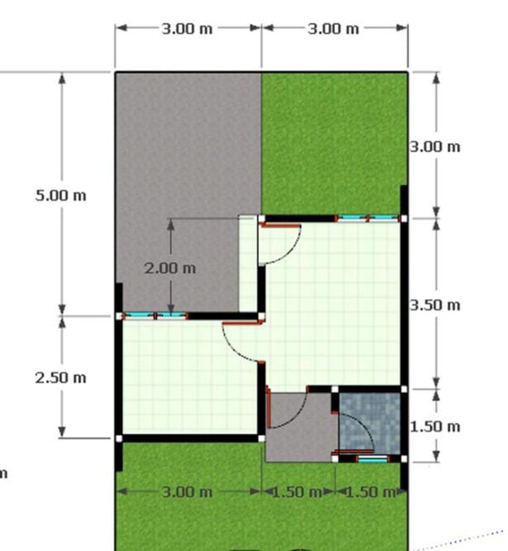 foto denah rumah tipe 21/96 150.500 perumahan Graha Sejahtera Gentan