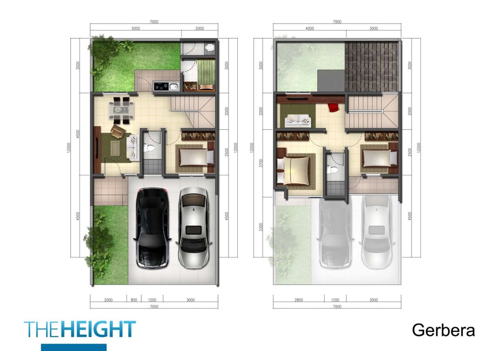 foto denah rumah tipe GERBERA perumahan SERPONG JAYA THE HEIGHT