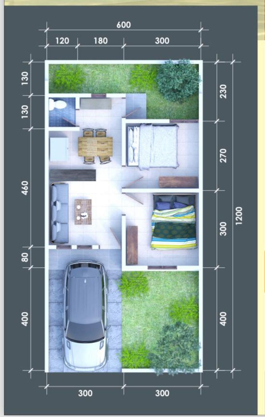 foto denah rumah tipe 36 perumahan PESONA BUKIT SAFFANA