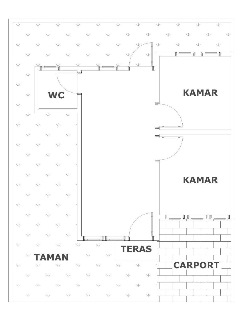 foto denah rumah tipe SUBSIDI perumahan LEBAK MURNI RESIDENCE