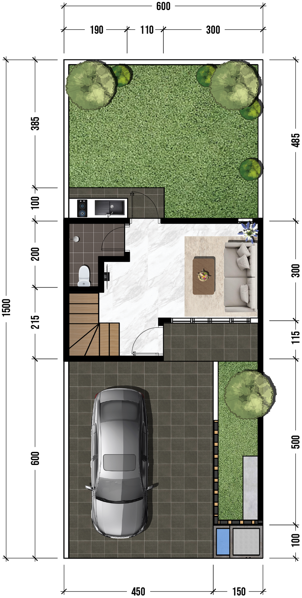 foto denah rumah tipe THE KAES STANDAR 1 perumahan THE OSO 2