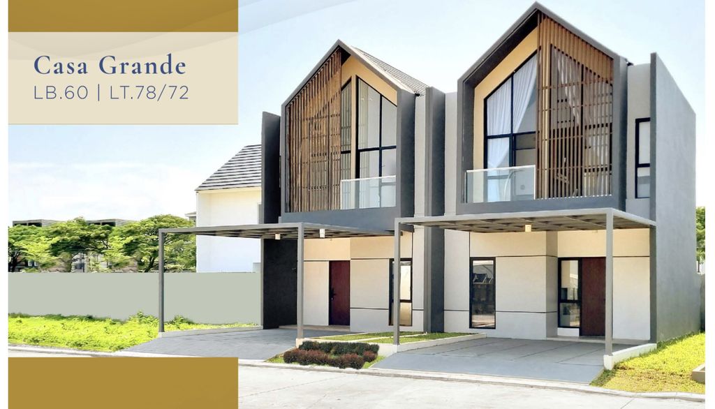 foto tampak rumah tipe CASA GRANDE 60/72 POOL HEBEL (APR 24) perumahan PANJIBUWONO RESIDENCE