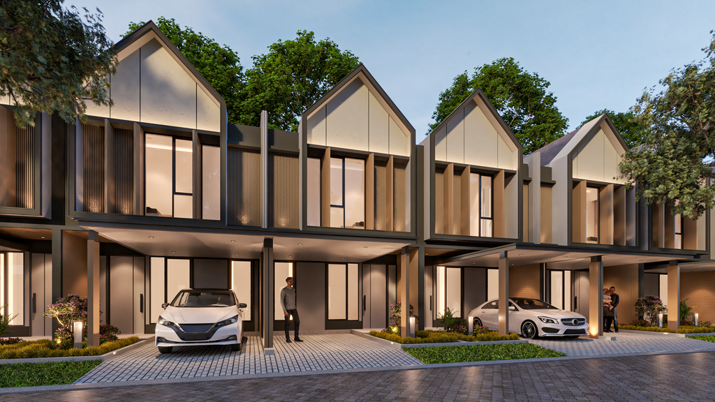 foto tampak rumah tipe T. 55/50 perumahan Plumbonsari Village (Socia Garden)