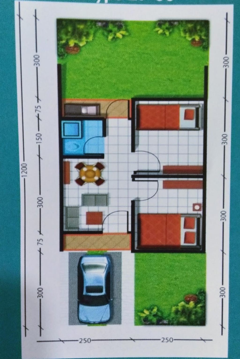 foto denah rumah tipe 27/66 perumahan PURI MUTIARA INDAH