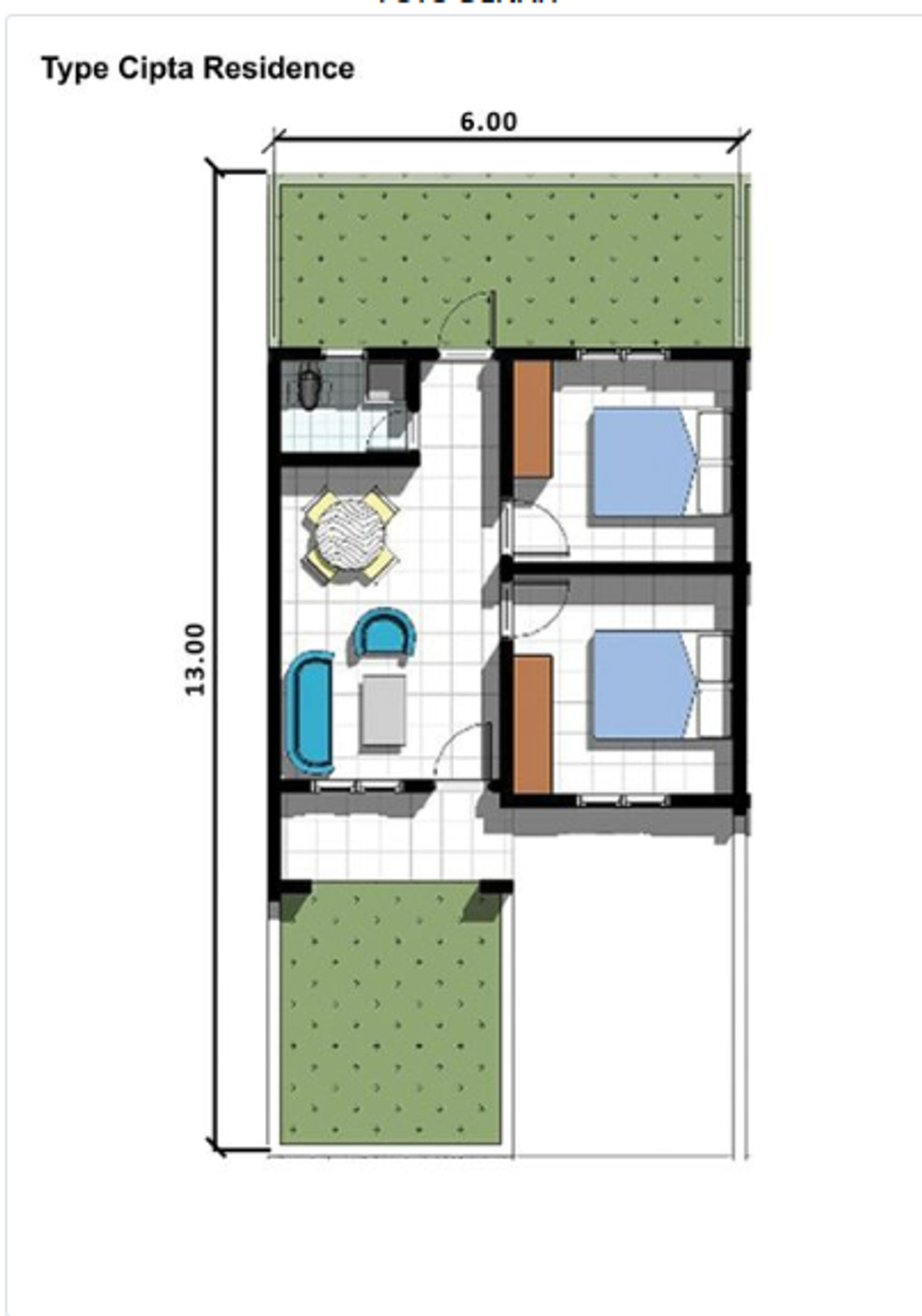 foto denah rumah tipe 36+ perumahan Cipta Residence 1