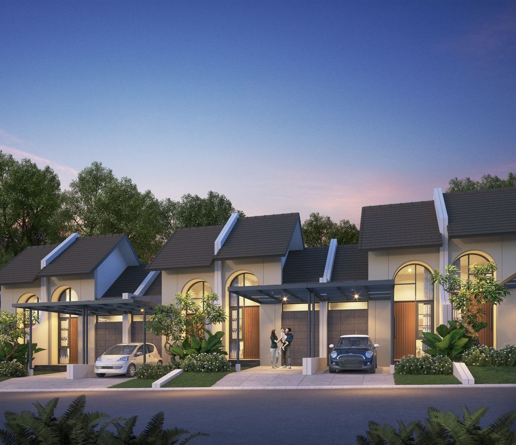 foto tampak rumah tipe Rio B perumahan CITRALAND CITY KEDAMEAN