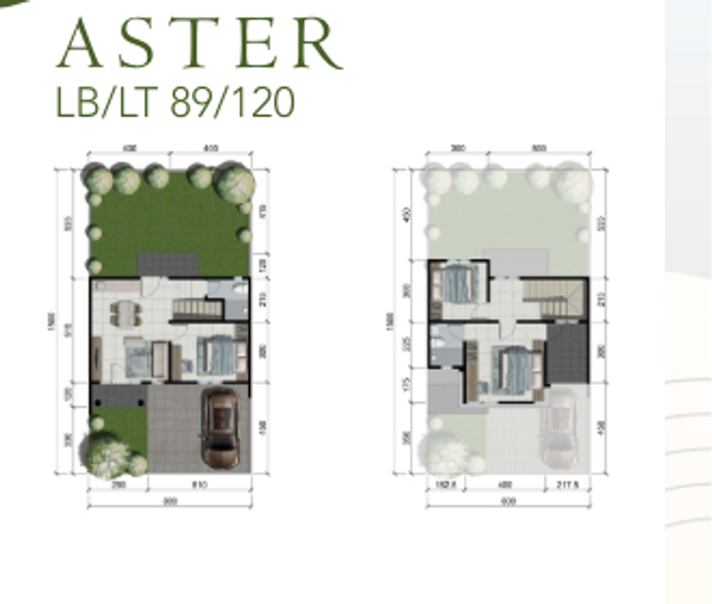 foto denah rumah tipe Aster 2 perumahan CitraGarden Pekanbaru
