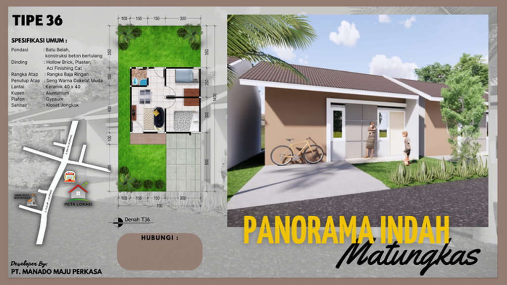 foto tampak rumah tipe melati 36 perumahan PANORAMA INDAH MATUNGKAS