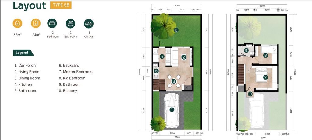 foto denah rumah tipe 193/58 perumahan TAMARUMA