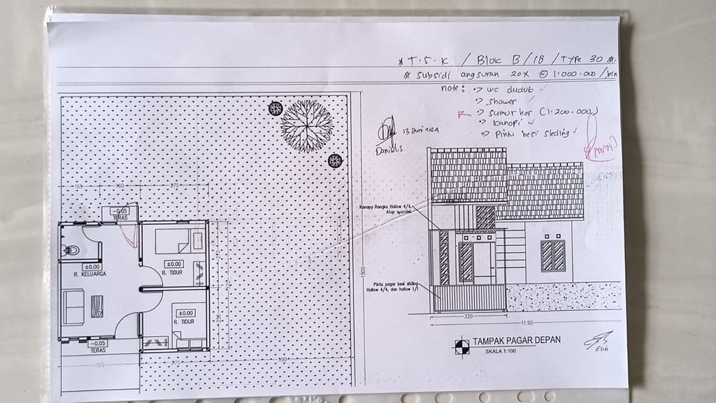 foto denah rumah tipe EDELWEIS perumahan TAMAN SURYA KENCANA