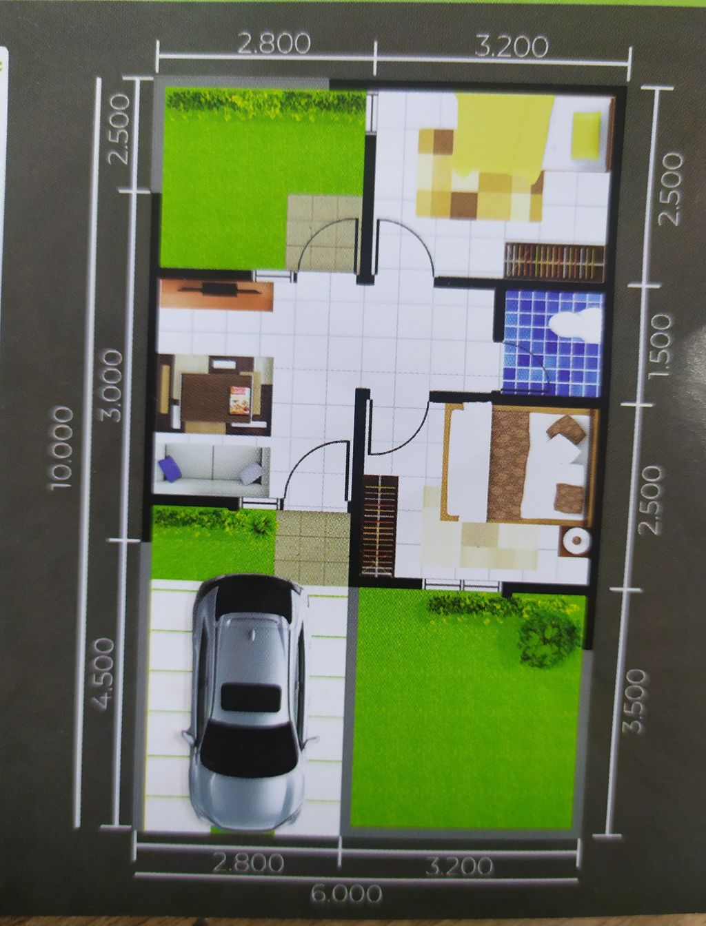 foto denah rumah tipe SIDERO H11/57 perumahan FOREST HILL - SERPONG KENCANA