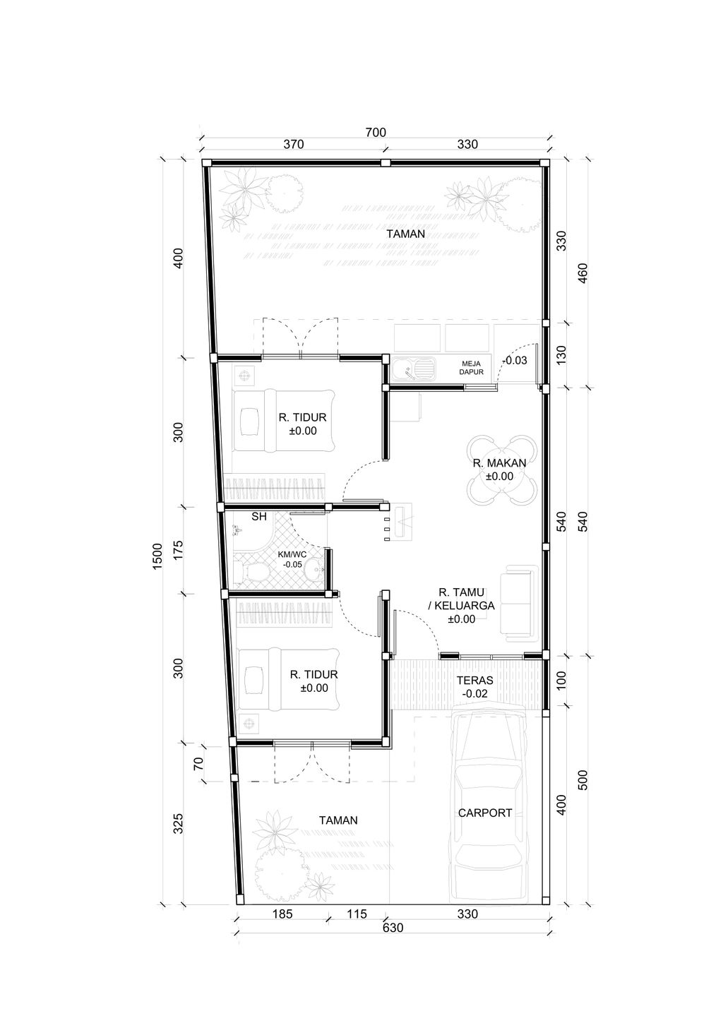 foto denah rumah tipe Adenium 98 perumahan Banjar Mukti Residence