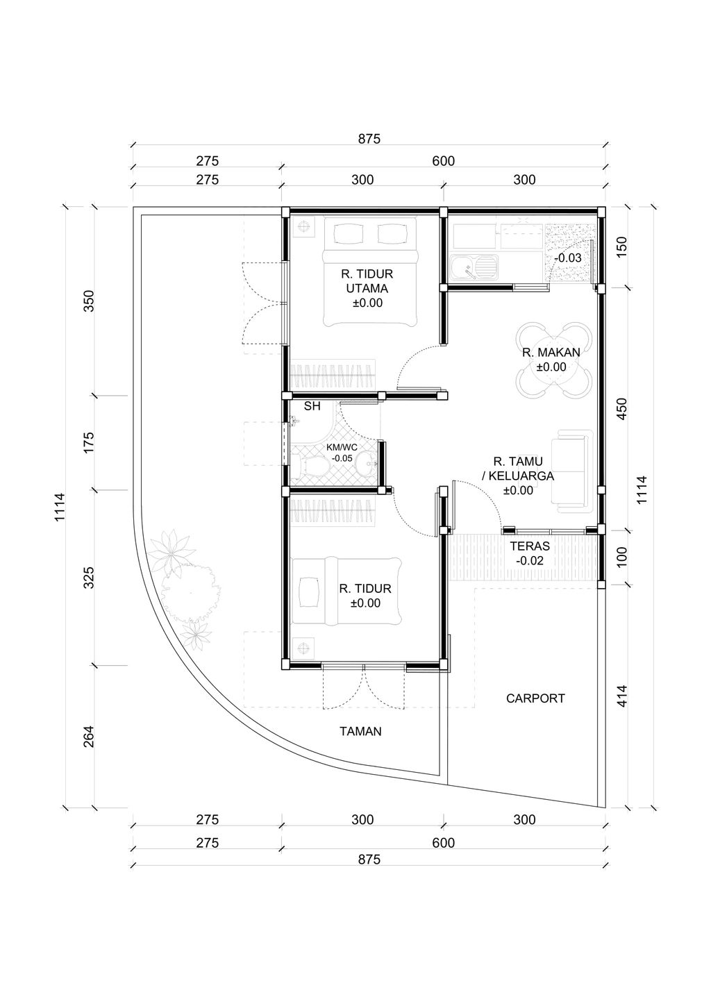 foto denah rumah tipe Adenium Pojok 88 perumahan BANJAR MUKTI RESIDENCE 2