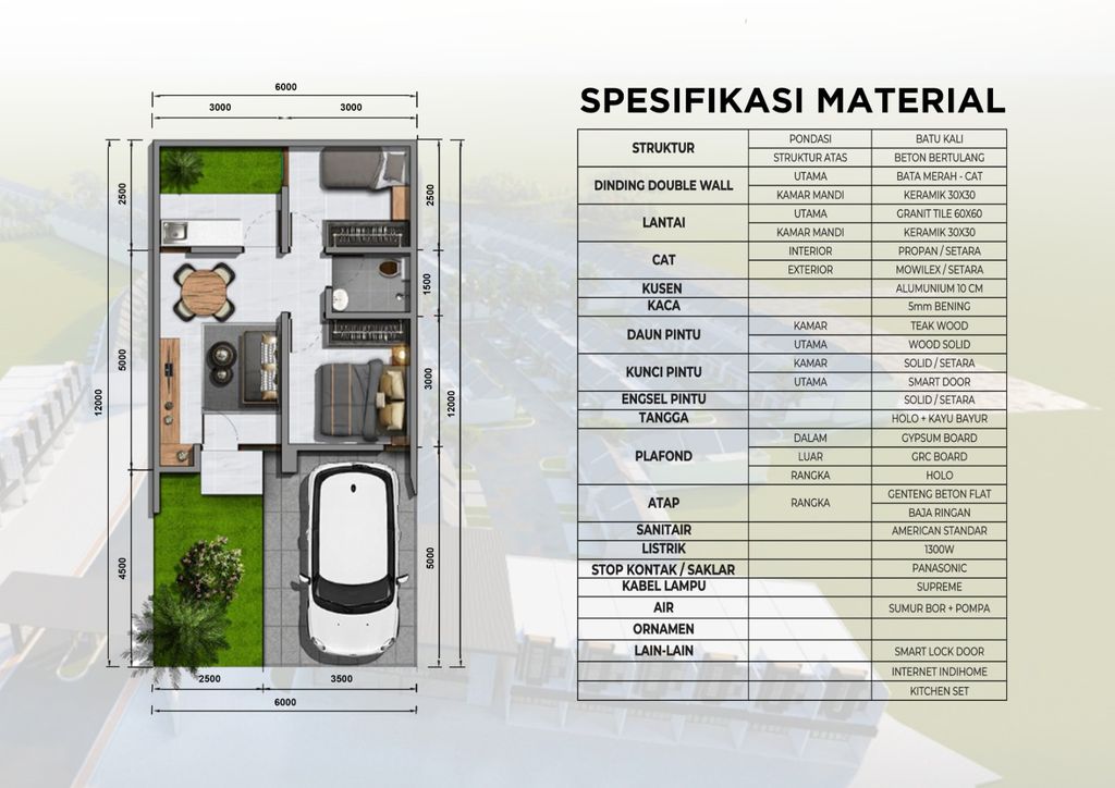 foto denah rumah tipe Datulaya perumahan ROYAL SINDANGHEULA