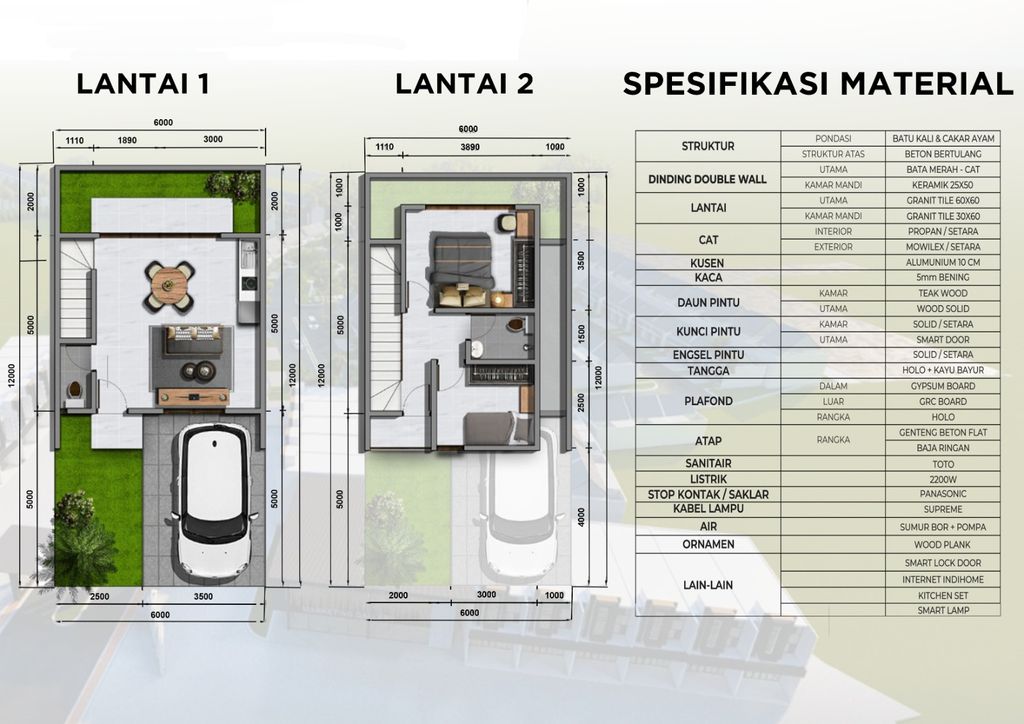 foto denah rumah tipe Madelaras perumahan ROYAL SINDANGHEULA