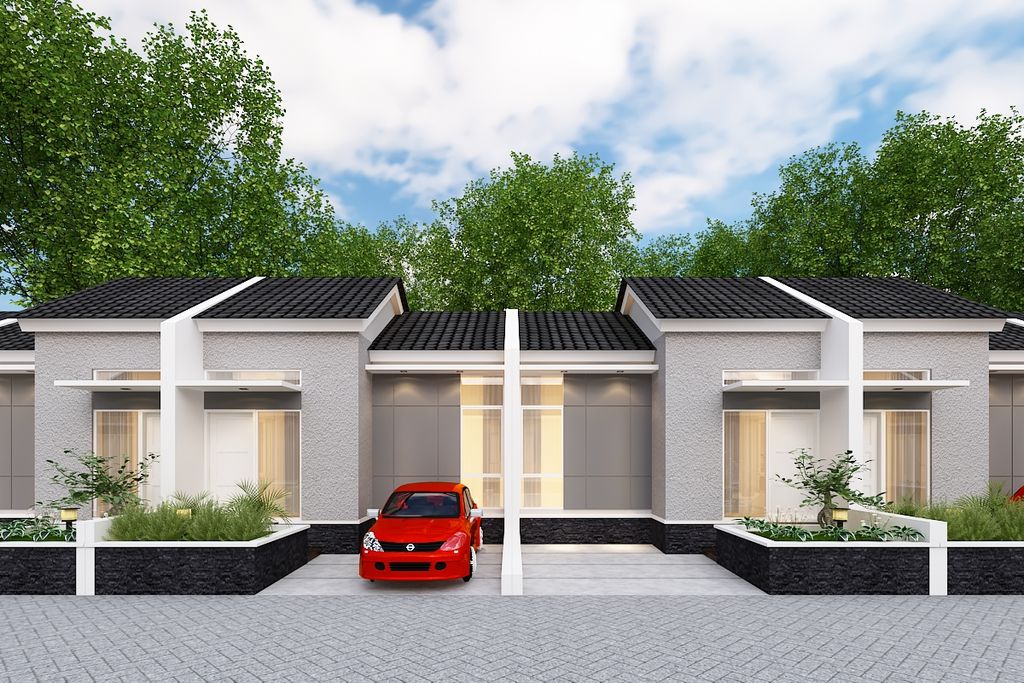 foto tampak rumah tipe Cluster Pinus 30 perumahan MEGAH NUSA MADANI