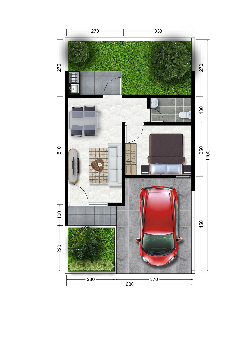 foto denah rumah tipe Cluster Pinus 30 perumahan MEGAH NUSA MADANI