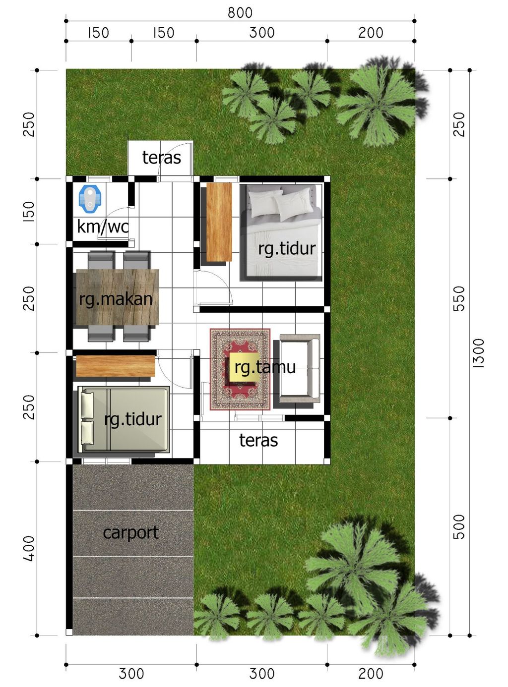 foto denah rumah tipe 36 perumahan THE GREEN ASOKA