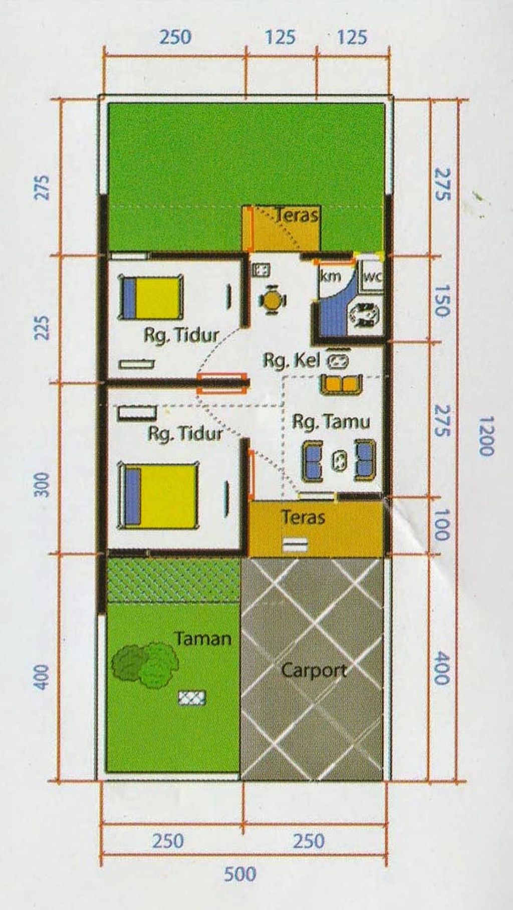 foto denah rumah tipe 30/60 perumahan Perumahan Berkah Asri Purwogondo