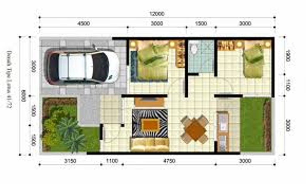 foto denah rumah tipe 36/72 perumahan PUTRI TUNGGAL ASRI