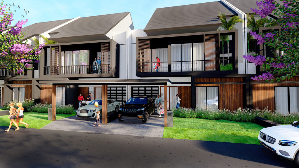 foto tampak rumah tipe Daniel A perumahan Raffles Residence Tahap 2