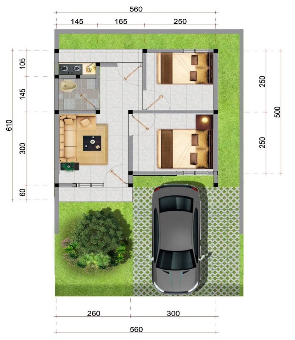foto denah rumah tipe 30/85 perumahan RESIDENZA AURA LABUAN T