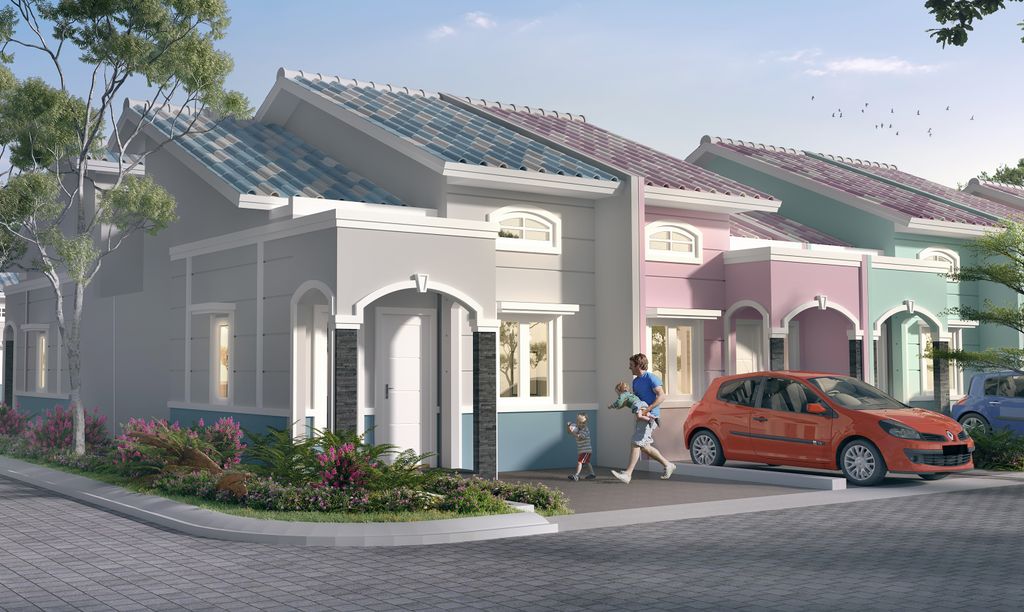 foto tampak rumah tipe ATTIC perumahan NEO MEDITERANIA