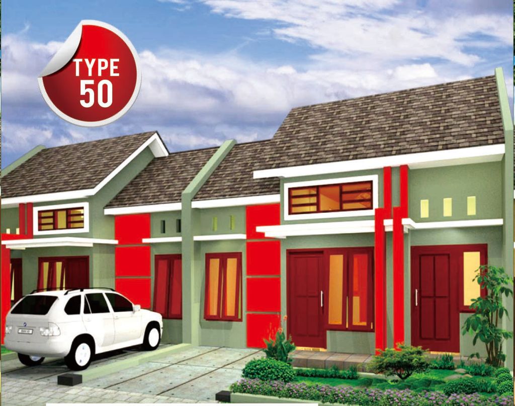 foto tampak rumah tipe 50/144 perumahan Planet Green Tambora II