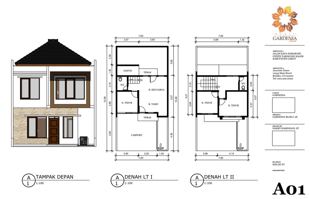 foto denah rumah tipe 70/112 perumahan BUKIT GARDENIA RESORT