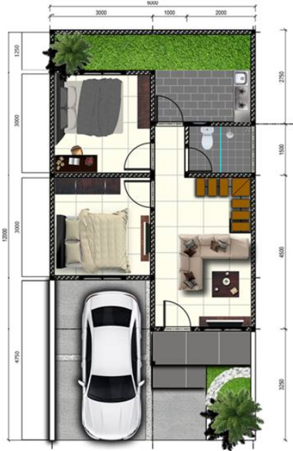 foto denah rumah tipe Ajisai perumahan Undagi Residence