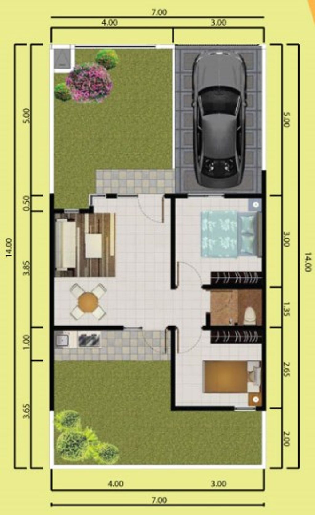 foto denah rumah tipe Azalea perumahan METLAND CILEUNGSI SEKTOR VI