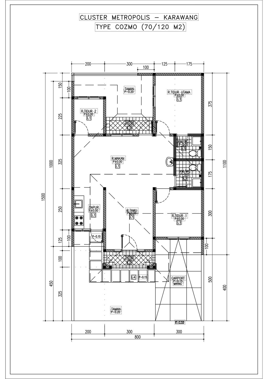 foto denah rumah tipe METROPOLIS 70/120 perumahan Perumahan Galuh Mas
