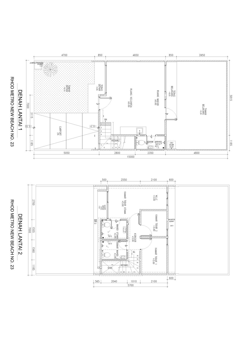 foto denah rumah tipe MNB-0023 perumahan Rolling Hills 6