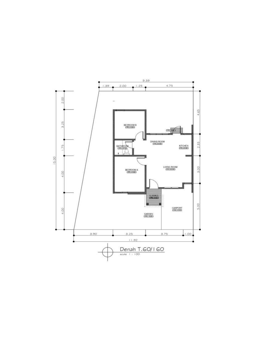 foto denah rumah tipe 60/160 perumahan ALAM JUANDA