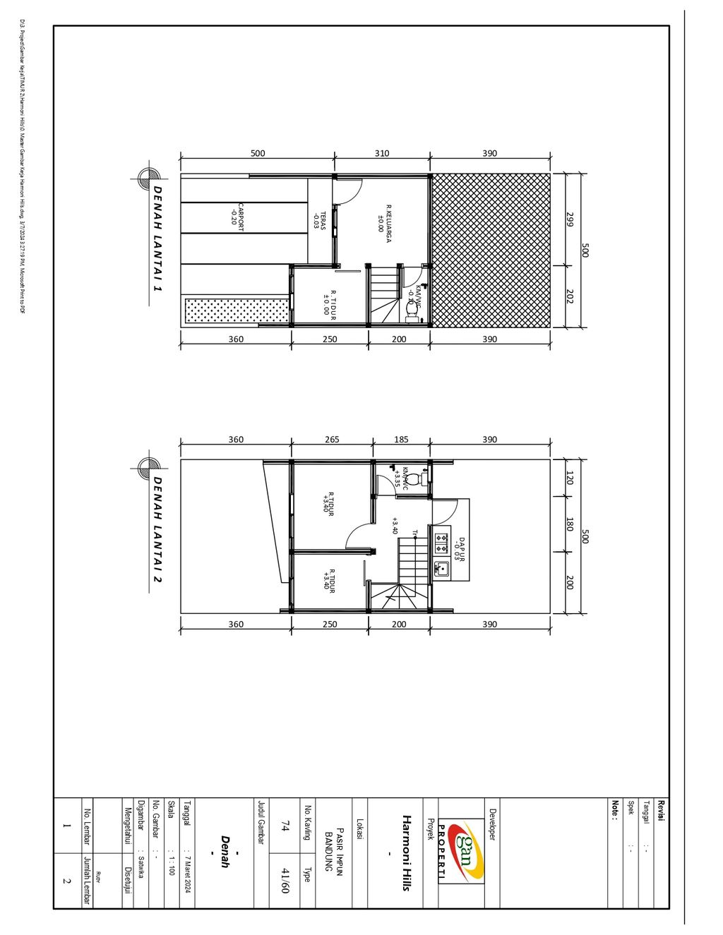 foto denah rumah tipe 41 Superimposed (3 kamar) (442) perumahan G-Land Harmony Hills