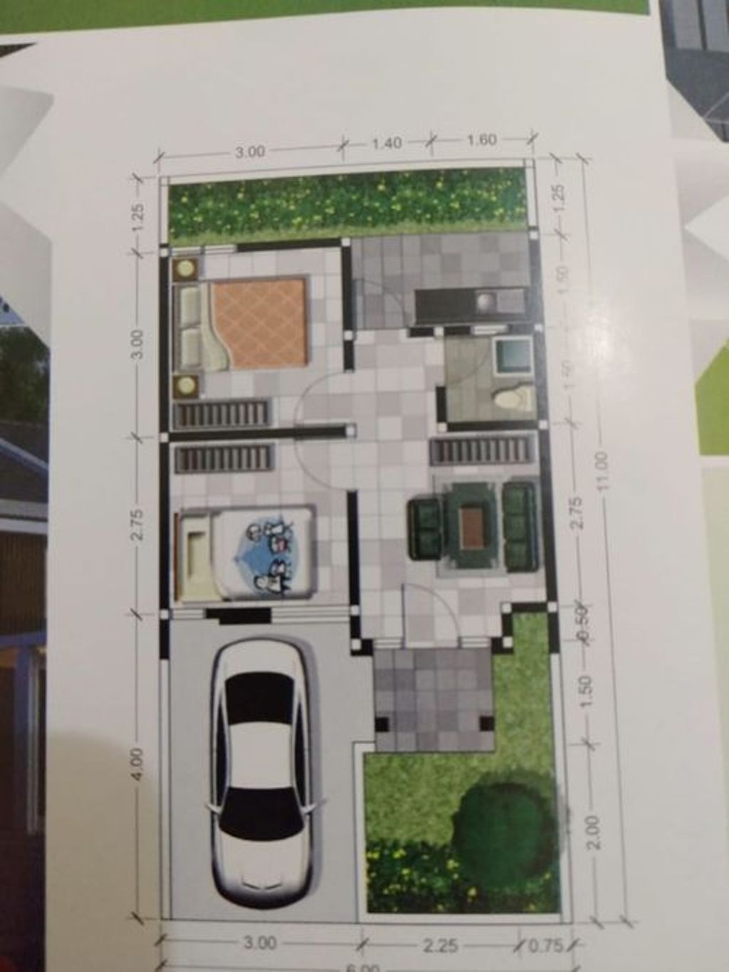 foto denah rumah tipe 36/72 perumahan GRAND EMERALD PURI