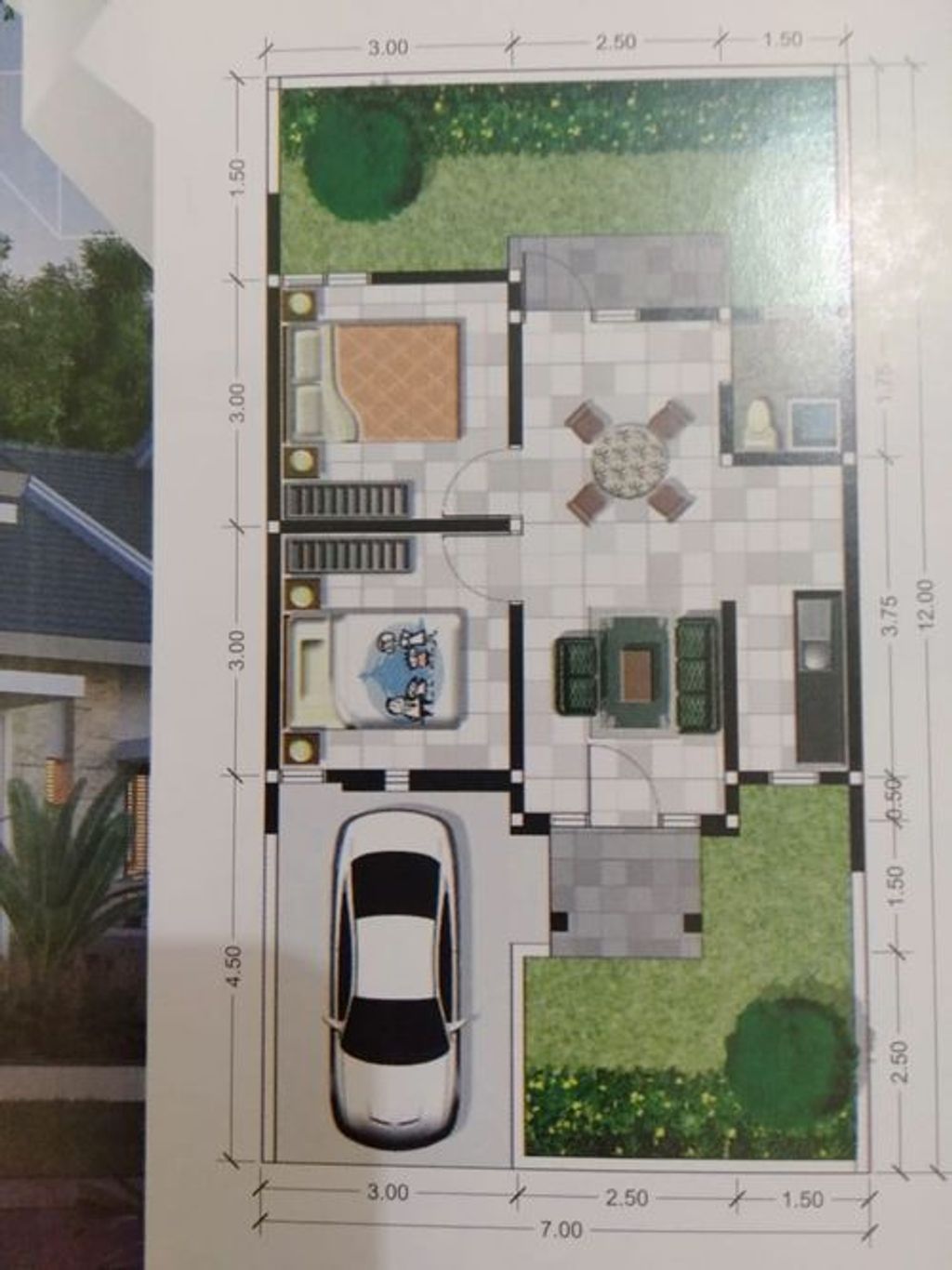 foto denah rumah tipe 45/84 perumahan GRAND EMERALD PURI